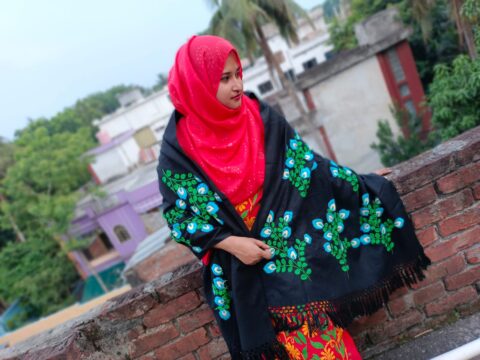 হাতের কাজের উলেন শাল